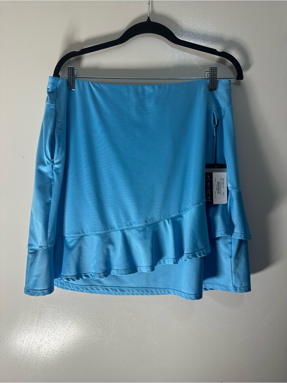 Tail Light Blue Asymmetrical Ruffle Skirt